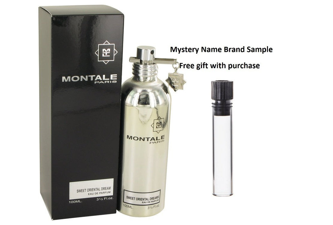 Montale Sweet Oriental Dream by Montale Eau De Parfum Spray (Unisex) 3.3 oz And a Mystery Name brand sample vile