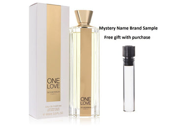 One Love by Jean Louis Scherrer Eau De Parfum Spray 3.4 oz And a Mystery Name brand sample vile