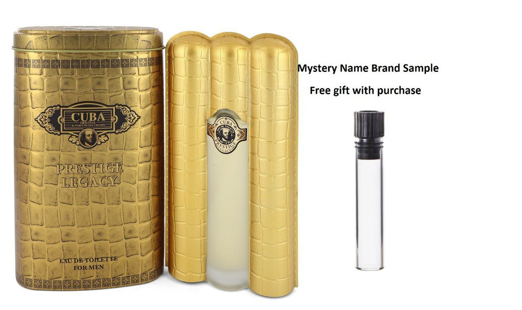 Cuba Prestige Legacy by Cuba Eau De Toilette Spray 3 oz And a Mystery Name brand sample vile