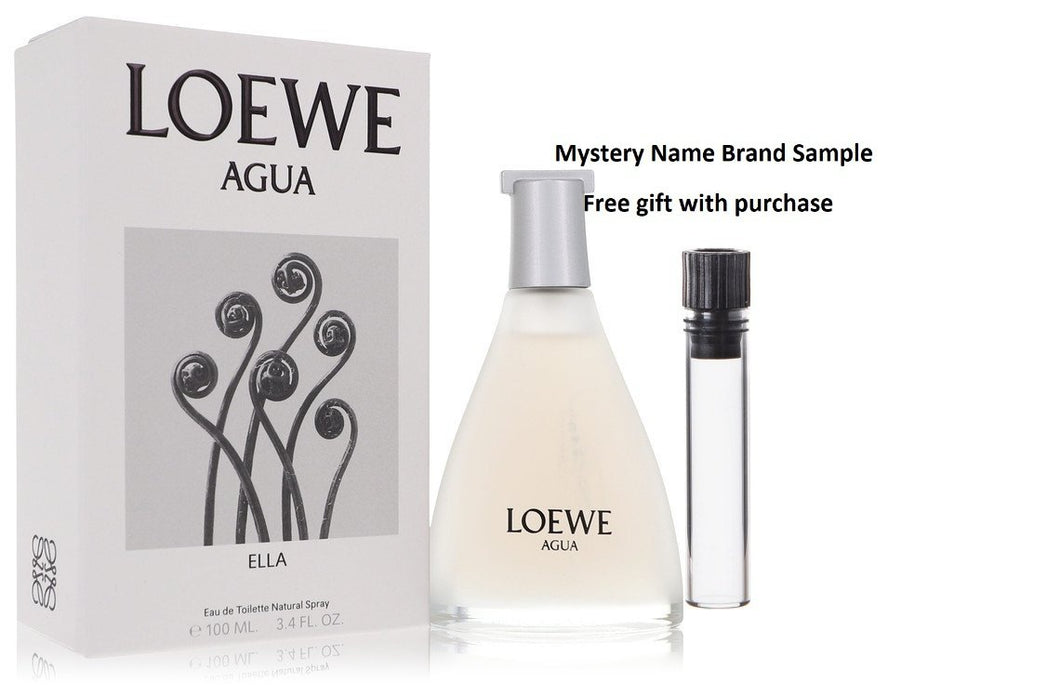 Agua De Loewe Ella by Loewe Eau De Toilette Spray 3.4 oz And a Mystery Name brand sample vile