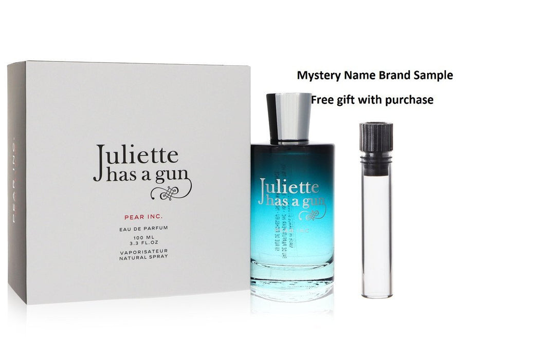Juliette Has A Gun Pear Inc. by Juliette Has A Gun Eau De Parfum Spray (Unisex) 3.3 oz And a Mystery Name brand sample vile