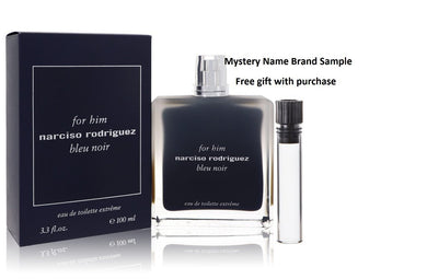Narciso Rodriguez Bleu Noir Extreme by Narciso Rodriguez Eau De Toilette Spray 3.3 oz And a Mystery Name brand sample vile