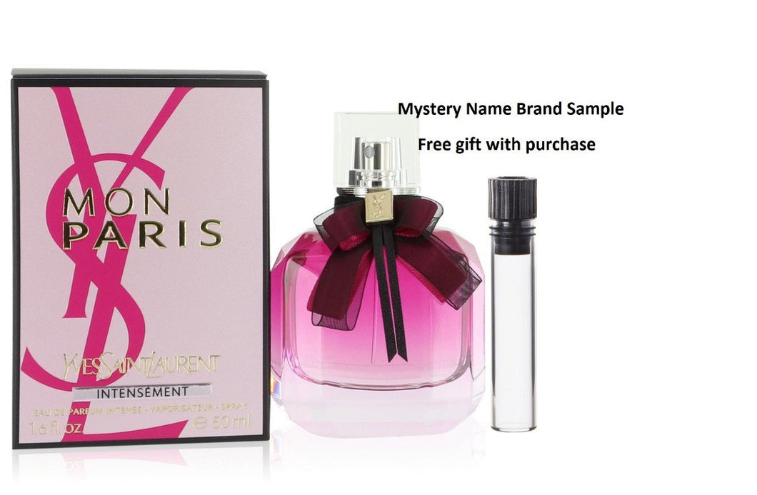 Mon Paris Intensement by Yves Saint Laurent Eau De Parfum Spray 1.7 oz And a Mystery Name brand sample vile