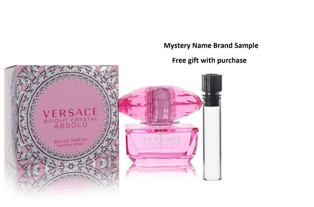Bright Crystal Absolu by Versace Eau De Parfum Spray 1.7 oz And a Mystery Name brand sample vile