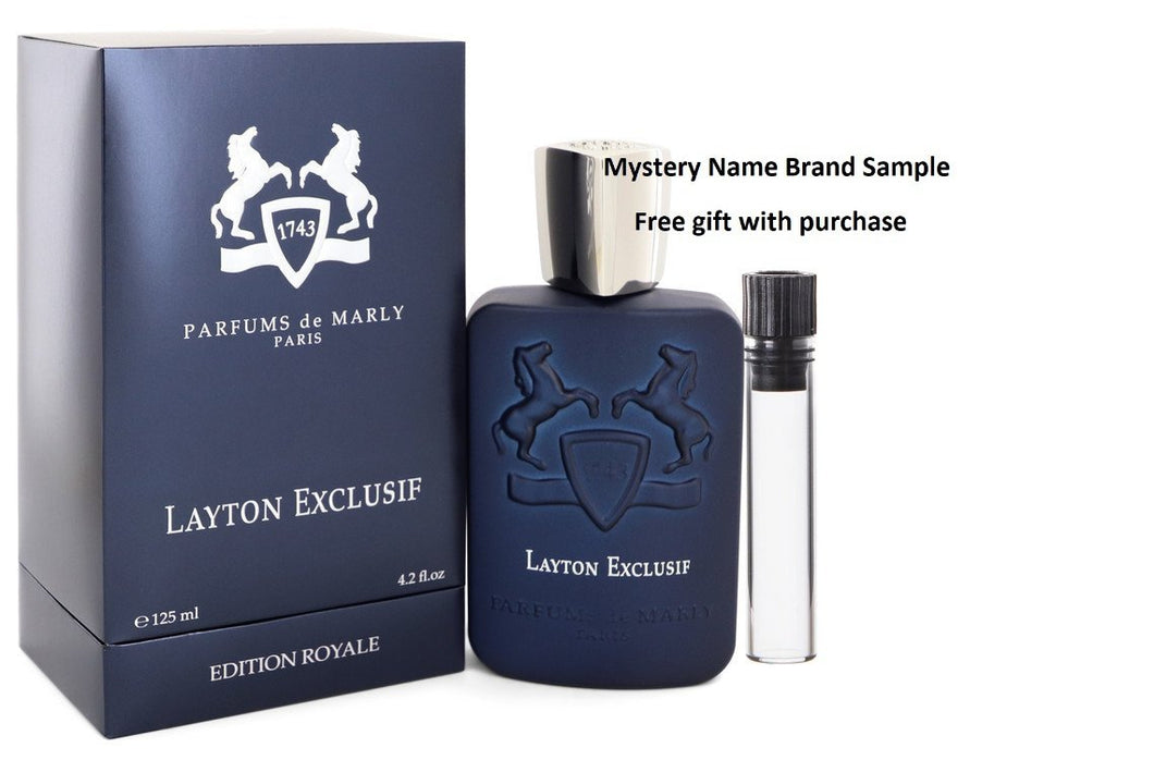 Layton Exclusif by Parfums De Marly Eau De Parfum Spray 4.2 oz And a Mystery Name brand sample vile