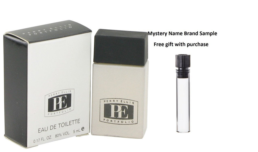 PORTFOLIO by Perry Ellis Mini EDT .17 oz And a Mystery Name brand sample vile