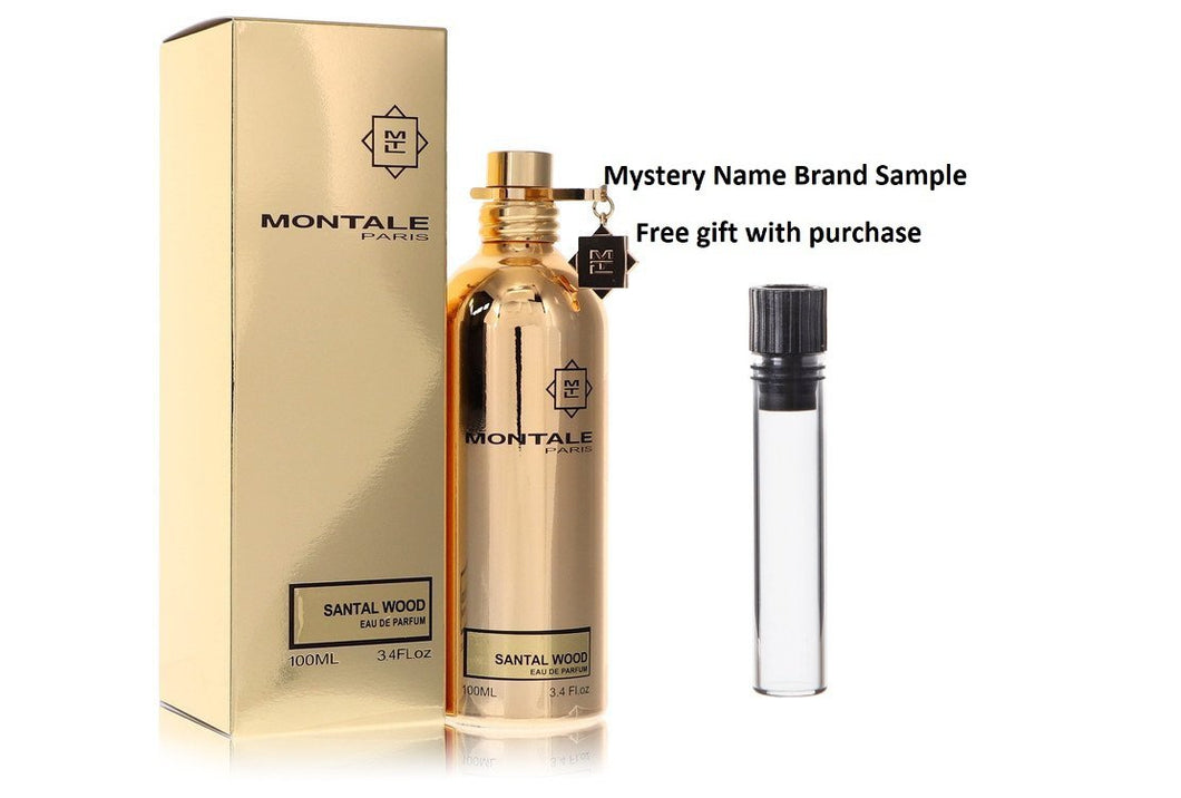 Montale Santal Wood by Montale Eau De Parfum Spray (Unisex) 3.4 oz And a Mystery Name brand sample vile