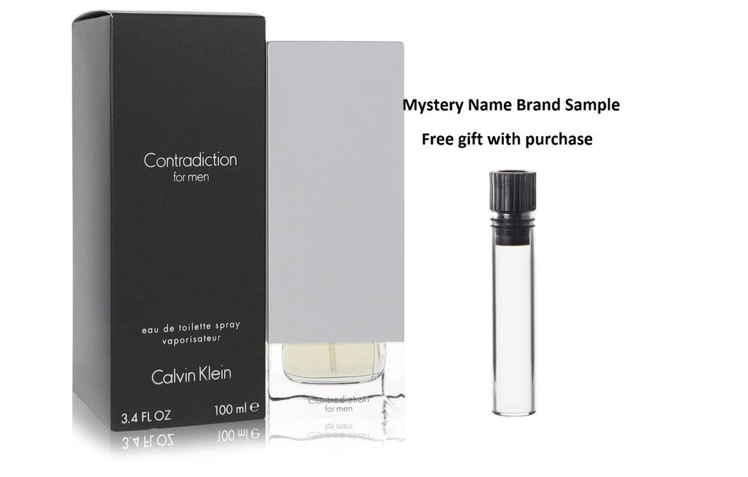 CONTRADICTION by Calvin Klein Eau De Toilette Spray 3.4 oz And a Mystery Name brand sample vile