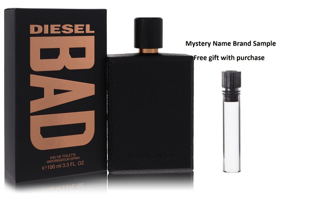 Diesel Bad by Diesel Eau De Toilette Spray 3.3 oz And a Mystery Name brand sample vile