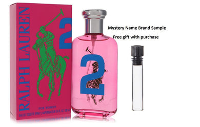 Big Pony Pink 2 by Ralph Lauren Eau De Toilette Spray 3.4 oz And a Mystery Name brand sample vile
