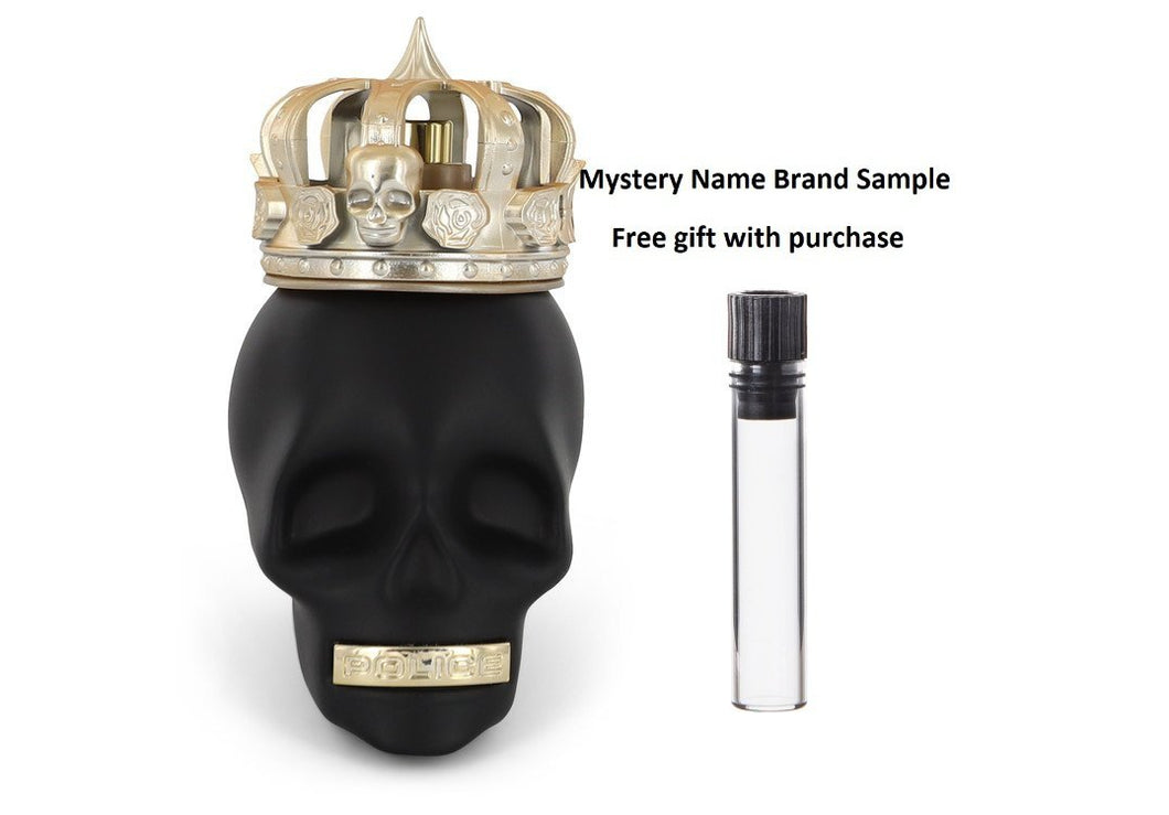 Police To Be The King by Police Colognes Eau De Toilette Spray (Tester) 4.2 oz And a Mystery Name brand sample vile