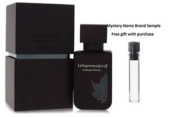 Ambergris Showers by Rasasi Eau De Parfum Spray 2.5 oz And a Mystery Name brand sample vile