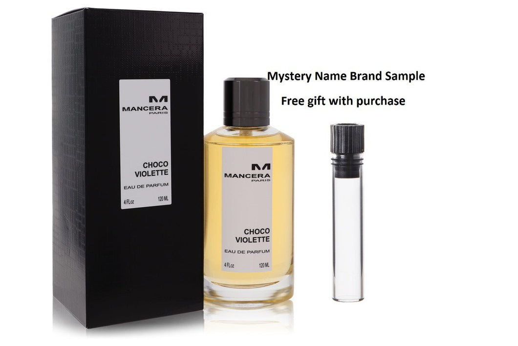 Mancera Choco Violette by Mancera Eau De Parfum Spray (Unisex) 4 oz And a Mystery Name brand sample vile