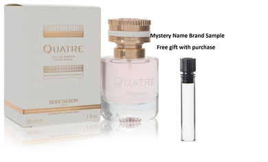 Quatre by Boucheron Eau De Parfum Spray 1 oz And a Mystery Name brand sample vile