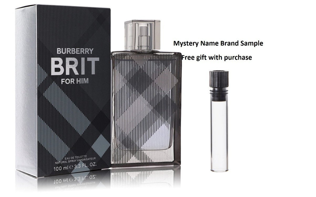 Burberry Brit by Burberry Eau De Toilette Spray 3.4 oz And a Mystery Name brand sample vile