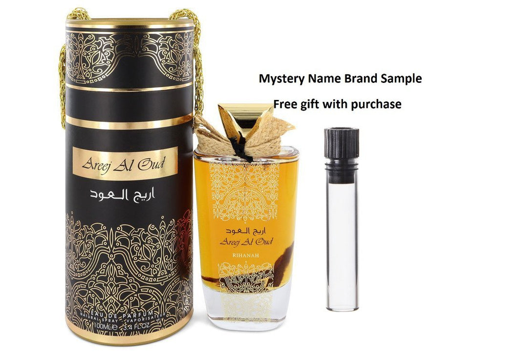 Areej Al Oud by Rihanah Eau De Parfum Spray (Unisex) 3.4 oz And a Mystery Name brand sample vile