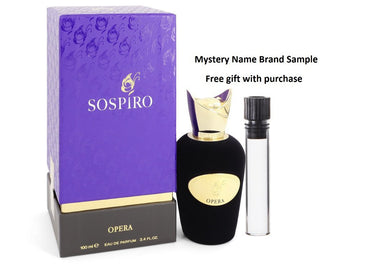 Opera Sospiro by Sospiro Eau De Parfum Spray (Unisex) 3.4 oz And a Mystery Name brand sample vile