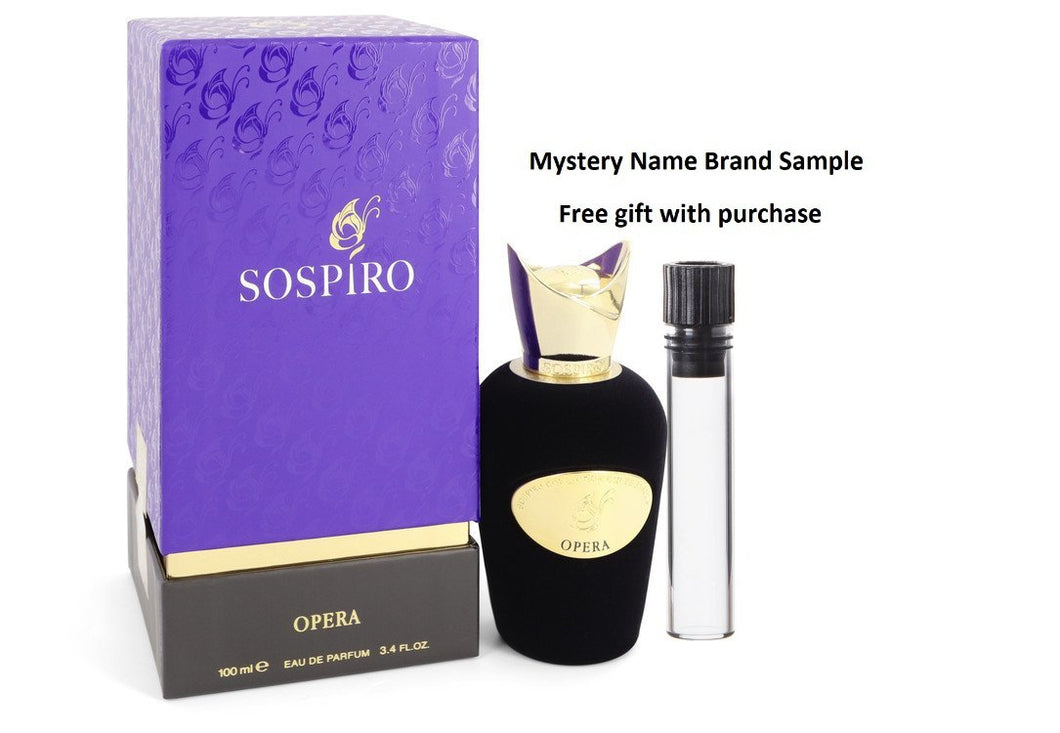 Opera Sospiro by Sospiro Eau De Parfum Spray (Unisex) 3.4 oz And a Mystery Name brand sample vile