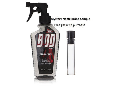 Bod Man Uppercut by Parfums De Coeur Body Spray 8 oz And a Mystery Name brand sample vile