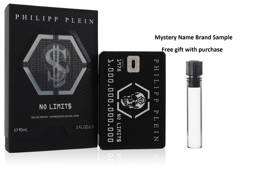 Philipp Plein No Limits by Philipp Plein Parfums Eau De Parfum Spray 3 oz And a Mystery Name brand sample vile