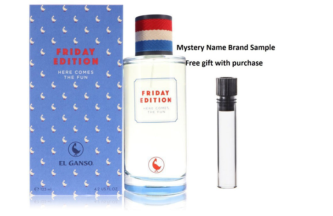 Friday Edition by El Ganso Eau De Toilette Spray 4.2 oz And a Mystery Name brand sample vile