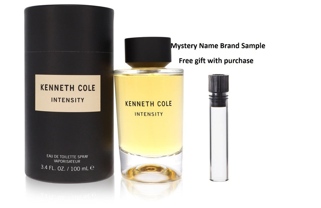 Kenneth Cole Intensity by Kenneth Cole Eau De Toilette Spray (Unisex) 3.4 oz And a Mystery Name brand sample vile