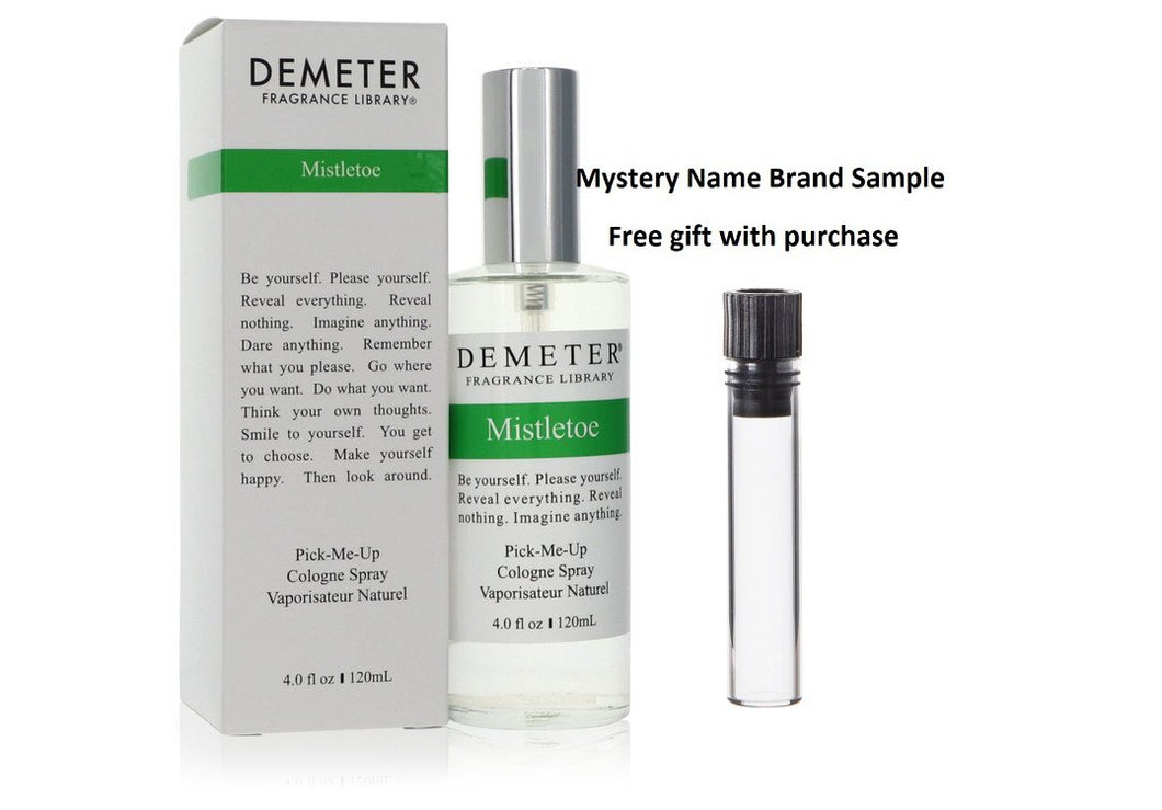 Demeter Mistletoe by Demeter Cologne Spray (Unisex) 4 oz And a Mystery Name brand sample vile