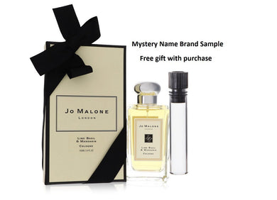 Jo Malone Lime Basil & Mandarin by Jo Malone Cologne Spray (Unisex) 3.4 oz And a Mystery Name brand sample vile