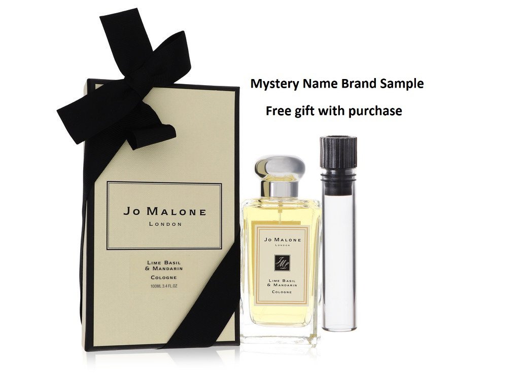 Jo Malone Lime Basil & Mandarin by Jo Malone Cologne Spray (Unisex) 3.4 oz And a Mystery Name brand sample vile