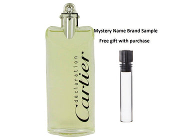 DECLARATION by Cartier Eau De Toilette Spray (Tester) 3.3 oz And a Mystery Name brand sample vile