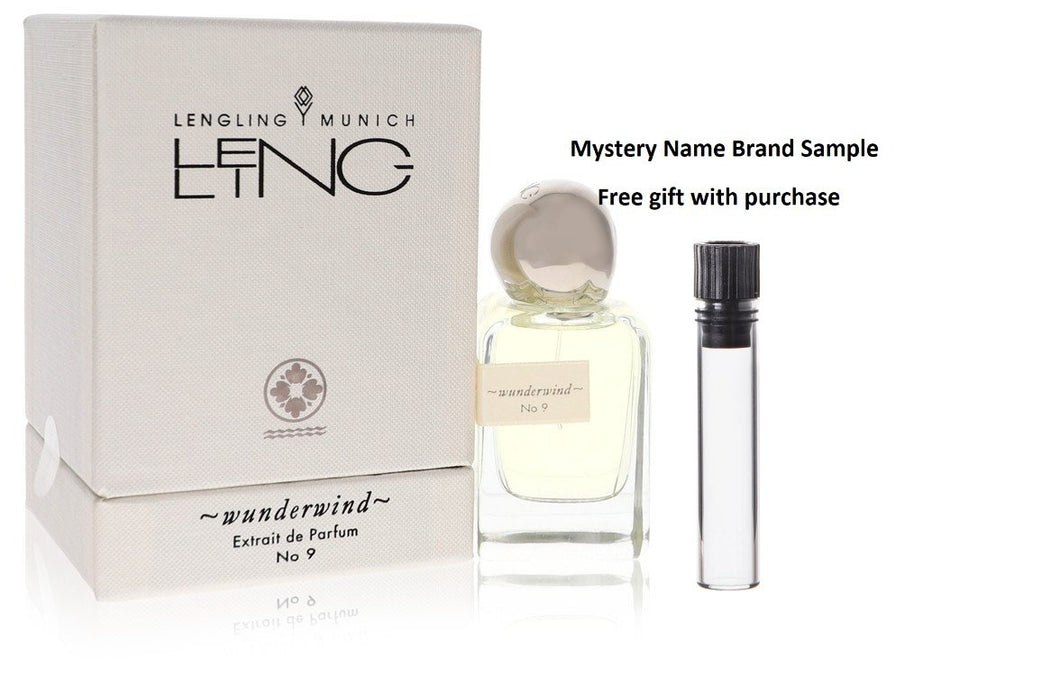Lengling Munich No 9 Wunderwind by Lengling Munich Extrait De Parfum (Unisex) 1.7 oz And a Mystery Name brand sample vile