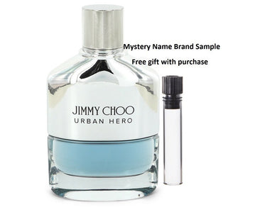 Jimmy Choo Urban Hero by Jimmy Choo Eau De Parfum Spray (Tester) 3.3 oz  And a Mystery Name brand sample vile