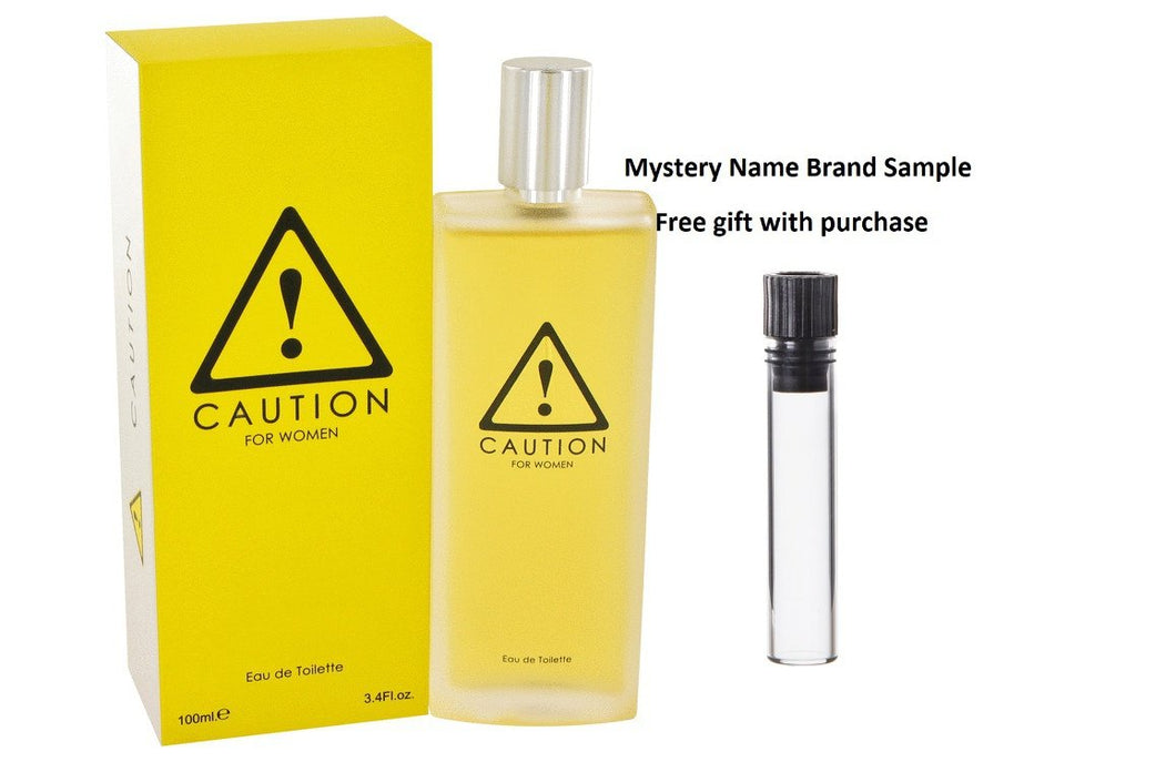 Caution by Kraft Eau De Toilette Spray 3.4 oz And a Mystery Name brand sample vile