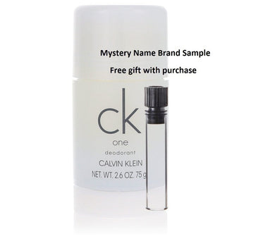CK ONE by Calvin Klein Deodorant Stick 2.6 oz And a Mystery Name brand sample vile