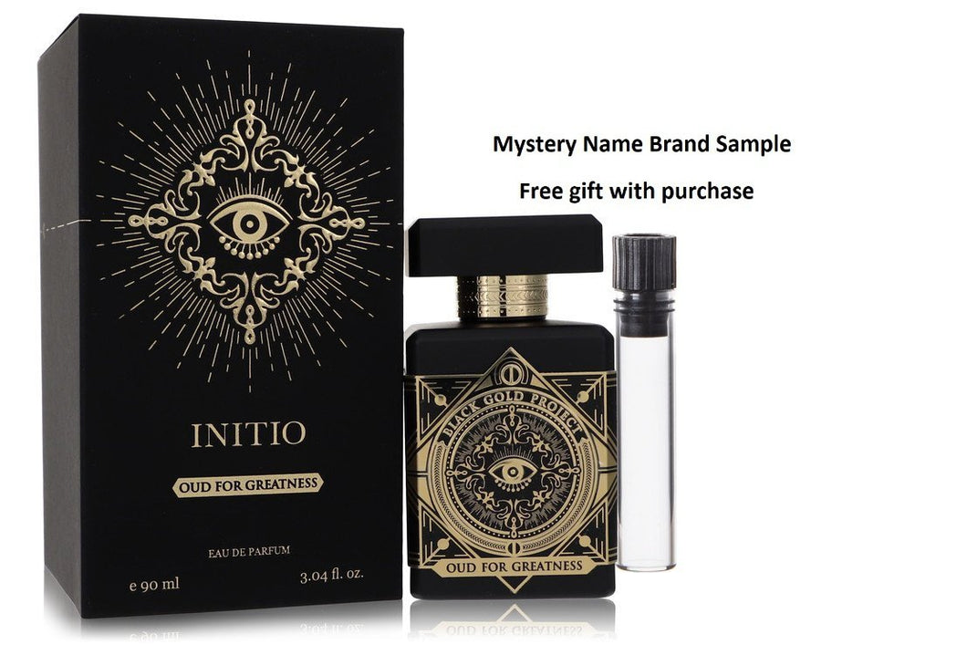 Initio Oud For Greatness by Initio Parfums Prives Eau De Parfum Spray (Unisex) 3.04 oz And a Mystery Name brand sample vile