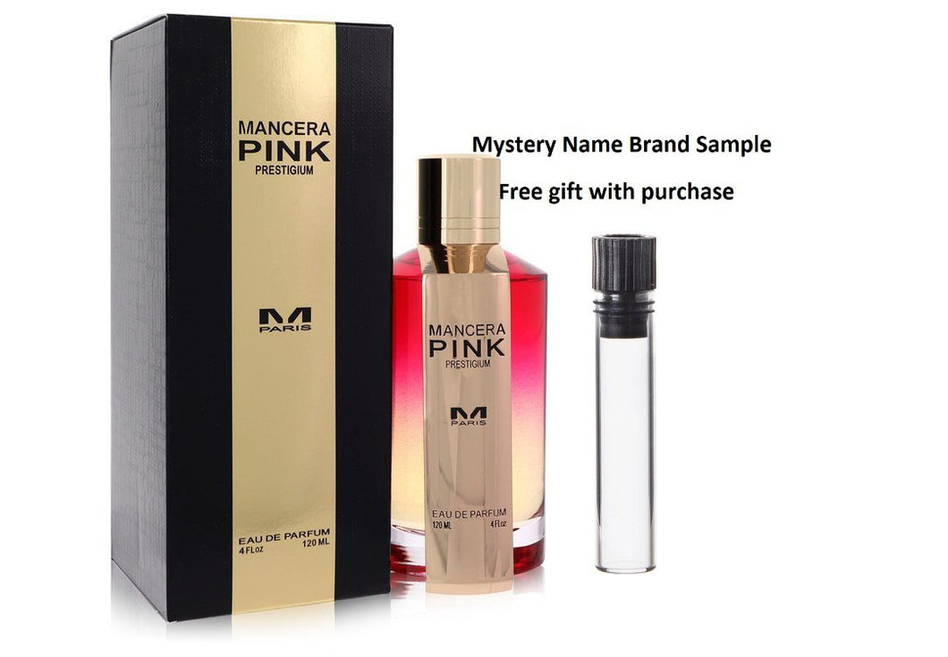 Mancera Pink Prestigium by Mancera Eau De Parfum Spray 4 oz And a Mystery Name brand sample vile