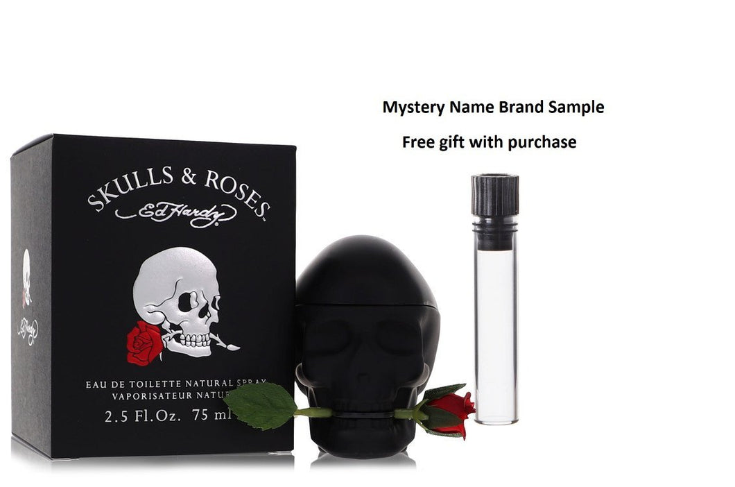 Skulls & Roses by Christian Audigier Eau De Toilette Spray 2.5 oz And a Mystery Name brand sample vile