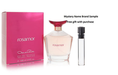 Rosamor by Oscar De La Renta Eau De Toilette Spray 3.4 oz And a Mystery Name brand sample vile