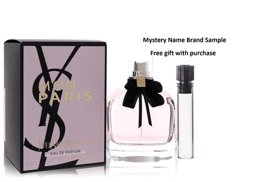 Mon Paris by Yves Saint Laurent Eau De Parfum Spray 3.04 oz And a Mystery Name brand sample vile