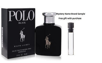 Polo Black by Ralph Lauren Eau De Toilette Spray 2.5 oz And a Mystery Name brand sample vile