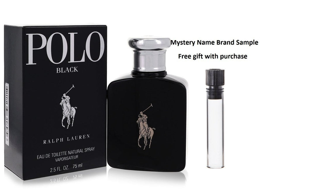 Polo Black by Ralph Lauren Eau De Toilette Spray 2.5 oz And a Mystery Name brand sample vile