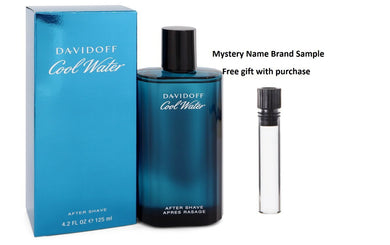 COOL WATER by Davidoff After Shave 4.2 oz And a Mystery Name brand sample vile