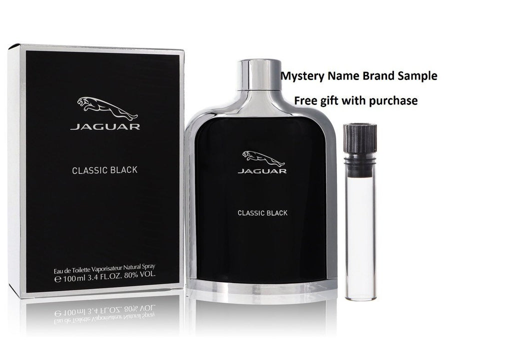 Jaguar Classic Black by Jaguar Eau De Toilette Spray 3.4 oz And a Mystery Name brand sample vile