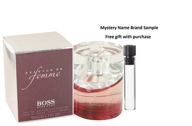 Boss Essence De Femme by Hugo Boss Eau De Parfum Spray 1.7 oz And a Mystery Name brand sample vile