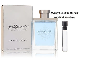 Baldessarini Nautic Spirit by Maurer & Wirtz Eau De Toilette Spray 3 oz And a Mystery Name brand sample vile