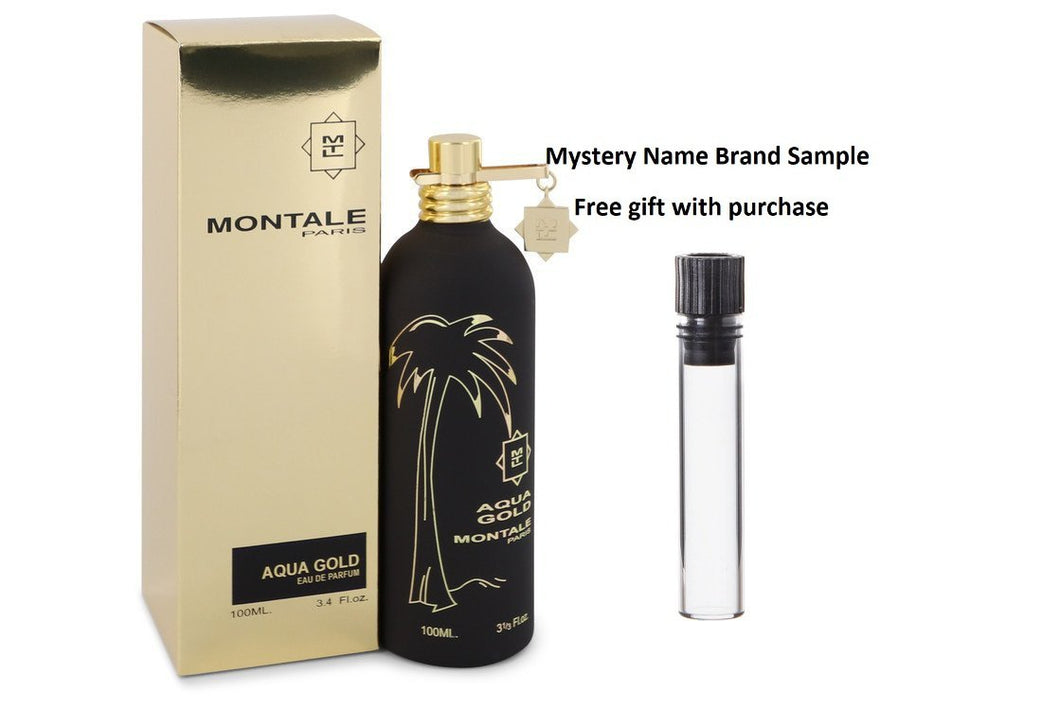 Montale Aqua Gold by Montale Eau De Parfum Spray 3.4 oz And a Mystery Name brand sample vile