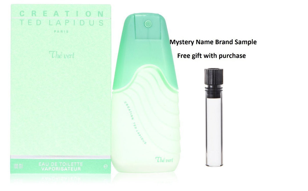 Creation The Vert by Ted Lapidus Eau De Toilette Spray 3.3 oz And a Mystery Name brand sample vile