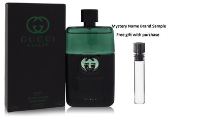Gucci Guilty Black by Gucci Eau De Toilette Spray 3 oz And a Mystery Name brand sample vile