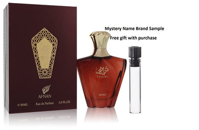 Afnan Turathi Brown by Afnan Eau De Parfum Spray 3 oz And a Mystery Name brand sample vile