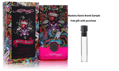 Ed Hardy Hearts & Daggers by Christian Audigier Eau De Parfum Spray 3.4 oz And a Mystery Name brand sample vile